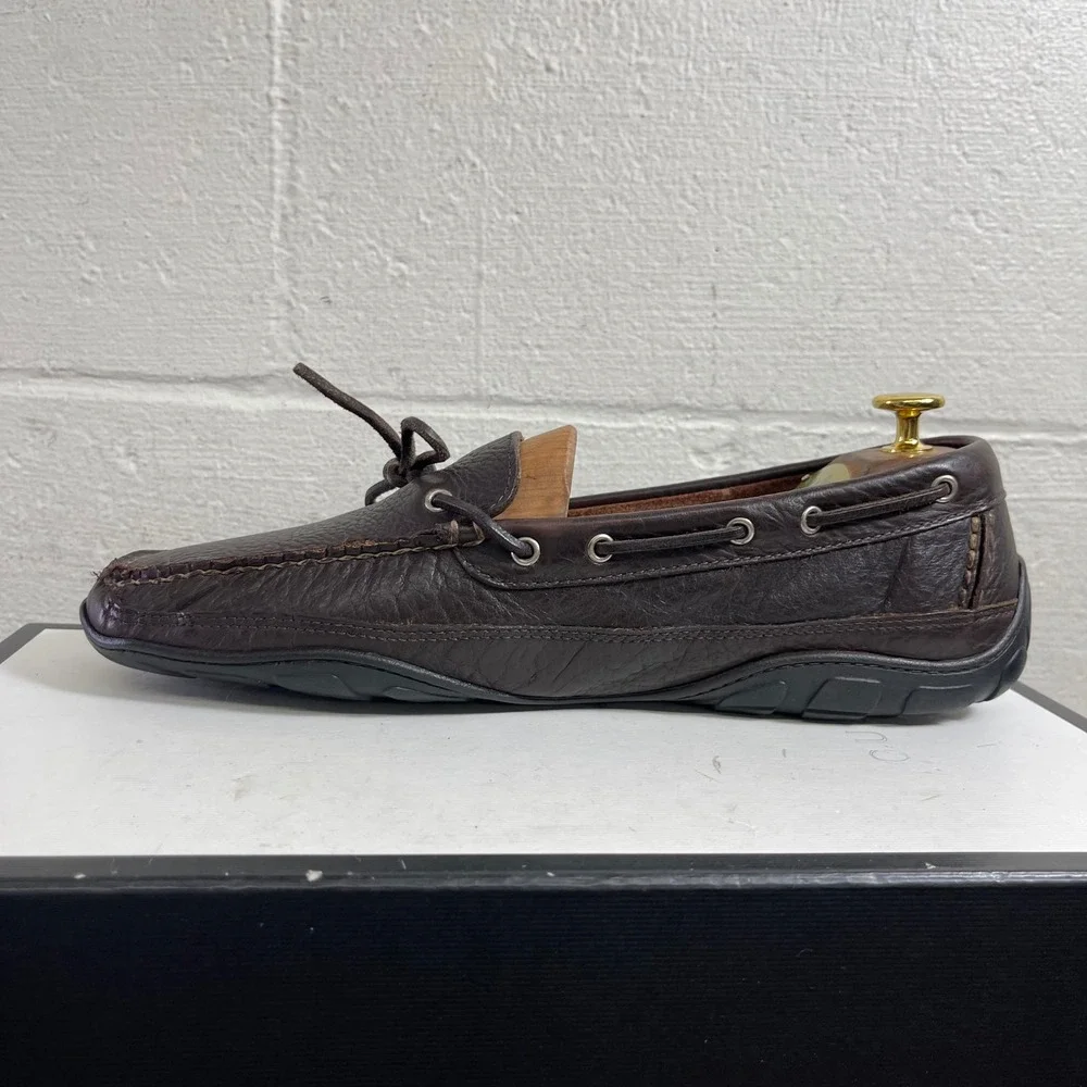 L.L Bean‎ Wicked Good Moccasin Slippers Brown Leather Slip On Men's Size 10.5 D